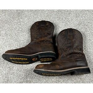 Herman Survivors Rodeo Steel Toe Work Boots Mens 12 Brown Leather